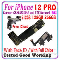 512gb 256gb 128GB Original For iPhone 12 Pro Motherboard With Face ID Free iCloud Unlocked mainboard For iPhone 12 logic board