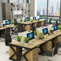 職員辦公桌員工電腦桌椅組合辦公具26四4人屏工作位