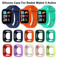Silicone Screen Protector Case for Redmi Watch 3 Active Protective Cover Scratched Resistant Frame Bumper Shell Shockproof