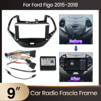 9Inch Car Audio Radio GPS Navigation Fascia Panel For Ford Figo Aspire 2015-2018 Freestyle Car dvd Plastic Frame Fascia