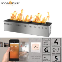 Inno-Fire 72 inch real fire intelligent smart automatic KNX alexa google home bioethanol burner fireplace