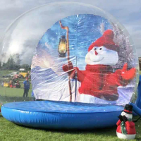 Christmas Photo Booth Snow Globe On Sale Customized Background Inflatable Snow Globe For Advertising Outdoor Event Bubble Dome