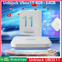 2024 New Arrival UBOX11 Android 12.0 TV Box Unblock Tech UBOX 11 Best Asia Smart tv box Voice Countrol 4G 64GB WIFI6 Set top box
