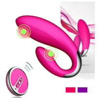 U Shape Couple Vibrator Wireless Remote Control Dual Vibrator G Spot Clitoral Stimulator Message Adult Sex Shop Intimate Goods