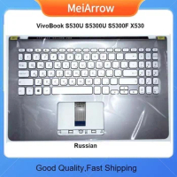 MEIARROW New/org For Asus VivoBook S15-S5300U/F S530 S530U S5300U S5300F Y5100U Palmrest Russian Keyboard upper cover,Gray
