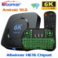 Woopker Android 10.0 Smart TV Box 6K 3D 2.4G&amp;5G Wifi Voice Assistant 4GB RAM 32G 64G Set Box with H616 Chipset