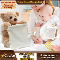 Teddy Bear Creative Doll Playing Hide and Seek Children's Coaxing Teddy Bear Talking Plush Toy Hide and Seek Cat and Bear