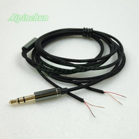 Aipinchun 3.5mm 3-Pole Jack DIY Earphone Cable Headphone Repair Replacement Wire Cord Black Color A42