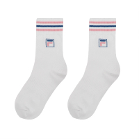【FILA】襪子 滿額出貨 白 粉紅 藍 條紋 中筒襪 長襪 休閒 穿搭 斐樂(SCU7003PK)