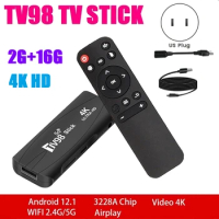 TV98 TV STICK 2G+16G Android12.1 2.4G 5G Wifi Android Smart TV BOX 4K 60Fps Set Top Box