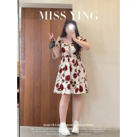 ในสต็อก [M-4XL 50-95kg] ชุดเดรสพลัสไซส์สำหรับสาวอ้วน ชุดเดรสพลัสไซส์ สลิมมิ่ง สง่างาม พิมพ์คอเหลี่ยม