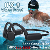 Ture Bone Conduction Headphones Swimming IPX8 Waterproof 32GB MP3 Player Wireless Bluetooth Earphones for Sport HiFi Headset