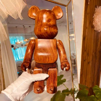 Bearbrick 400% Brazilian Rosewood Handmade Wood Bear 11 Inches Height Natural Wood Production Collectible Gift Figure