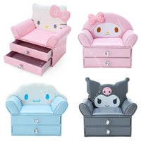 小禮堂 三麗鷗 皮質沙發造型雙層飾品盒 (大臉款) Kitty 美樂蒂 酷洛米