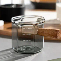 Espresso Glass Cup Heat Resistant Measuring Cup Milk Latte Jug Coffee Home Bar Supplies Kitchen Milk Mug Drinkware Tools