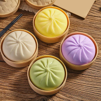 ของเล่นตุ๊กตายืดหยุ่นแบบจริงจัง “Char Siu Bao” พร้อมเครื่องนึ่ง วัสดุ TPR เนื้อแป้งนุ่ม สำหรับประสาท