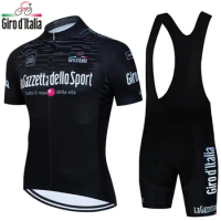 Giro De Italia Cycling Jersey Set for Men, MTB Uniform, Bike Wear, Rainbow Stripe, Bicycle Clothes, Short Cycling Clothing,