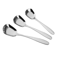 304 stainless steel tableware square flat bottom creative Chinese food spoon home restaurant spoon