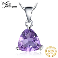 JewelryPalace 1.6ct Natural Amethyst 925 Sterling Silver Pendant Necklace for Women Fashion Gemstone Choker Without Chain