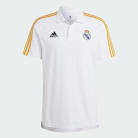 Adidas REAL Dna Polo [HY0607] 男 POLO衫 短袖 上衣 亞洲版 皇馬 隊徽 足球 白黃