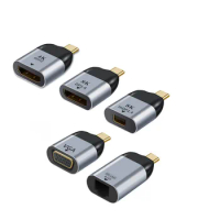 Type C to HD-compatible/DP1.4/VGA/miniDP1.4/RJ45 Adapter Plug Converter Projection 4K/8k USB C Male to Female HD Video