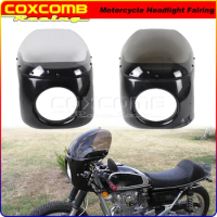 Motorcycle Cafe Racer Headlight Headlamp Retro Fairing Whindshield Windscreen For Harley Sportster Bobber Touring Honda Cruisers