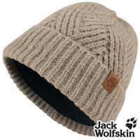Jack wolfskin飛狼 交叉針織紋內刷毛保暖帽 羊毛帽『棕』