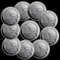 5PCs/10PCs Non-Magnetic Australia 1 OZ .999 Silver Coins Kookaburra Animal Elizabeth One Troy Ounce Replica Coins Souvenir Gifts