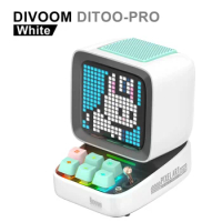 Divoom Ditoo-Pro Mini Speaker Portable Bluetooth Speaker Retro Pixel Desk With High Quality Mini Speaker For Home Gift Cute Pink