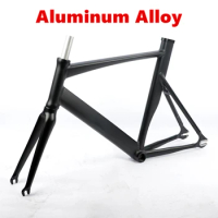 GRAY Bike Frame 20 Inch BMX Aluminum Alloy Fork Single Speed Fixed Gear Bicycle Frameset Cycling Parts