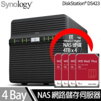 Synology群暉科技 DS423 NAS 搭 WD 紅標Plus 4TB NAS專用硬碟 x 4