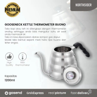 Gooseneck Kettle Thermometer Buono 700Ml & 1.2L| Teko Kopi Leher Angsa Pasti Ori
