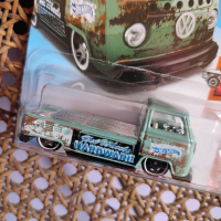 hotwheels hw volkswagen vw t2 pickup hijau