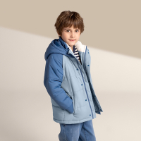 GIORDANO  童裝可拆袖保暖外套 - 67 灰藍