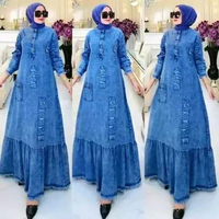 GAMIS JEANS TERBARU // PAKAIAN WANITA KEKINIAN // GAMIS JEANS BUSUI JUMBO // GWEN MAXY DRESS XL