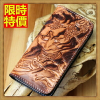 長夾 手工真皮錢包-般若鬼面精湛工藝個性哈雷機車男皮包66t18【義大利進口】【米蘭精品】