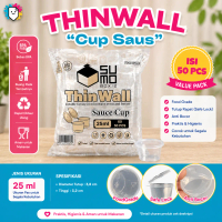 [Isi 50pcs] SUMO Thinwall Cup Saus 25ml / Wadah Sambal / Saus Cup / Anti Bocor / Thinwall / Microwav