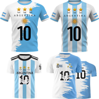 Football World Cup Argentina Massey 10 No. 3 Star Champion Jersey T ... 3D Digital Printing Short Sleeve Factory Direct Sales