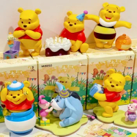 Miniso Disney Blind Box Winnie The Pooh Old Friends Party Theme Series Surprise Box Figure Tigger Eeyore Piglet Model Toy Gift