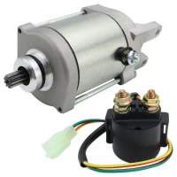Starter &amp; Relay for Arctic Cat DVX 250 300 Utility 250 300 Alterra 300| for Can-Am DS250| for Kymco MXU Maxxer Mongoose 250 300