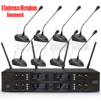 UHF Digital Wireless Audio Microphone Mic System Handheld Headset Meeting Conference Desktop Gooseneck Mic Adjustable Frequency