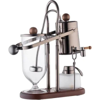 500ml Belgian coffee siphon pot coffee maker Vacuum pot Elegant balancing syphon coffee pot or Tea toolwith natural wooden base