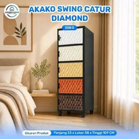 AKAKO - LEMARI PAKAIAN PLASTIK AKAKO SWING "CATUR" NEW / KODE = CATUR I CATUR DIAMOND Susun 5 Diamon
