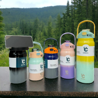 QCOOL กระติกน้ำเก็บความร้อน/ความเย็นแบบหี้ว สีไล่ระดับ พกพาได้ง่าย สเตนเลส316 1.0L 1.2L 1.5L 1.8L ค