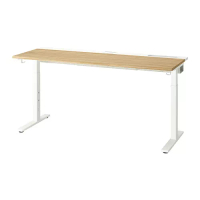 MITTZON 書桌/工作桌, 實木貼皮, 橡木/白色