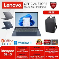 LENOVO IDEAPAD SLIM 3 14ARP10 89ID 8AID AMD RYZEN 5-7535HS 16GB 512GB SSD WIN 11 HOME + OFFICE HOME 