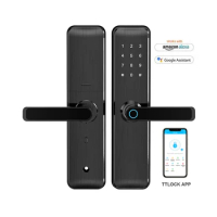 Smart Door Lock Smartphone Remote Control Wifi Locks Fingerprint Digital Keyless Handle Door Lock
