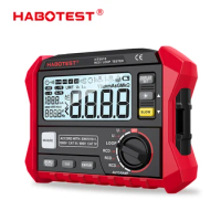 HABOTEST HT5910 Leakage Switch Tester LCD Digital Resistance Meter RCD/Loop Tester 1000 Data Storage Voltmeter Megohmmeter
