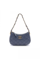 Chanel Pre-Loved Chanel 19 Dizeneuf matelasse hobo bag Handbag leather blue gold hardware