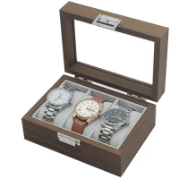 Walnut Grain Wooden 3 Position Watch Storage Gift Box - 3pcs Watch Collection Storage Box - Watch Display Boxes